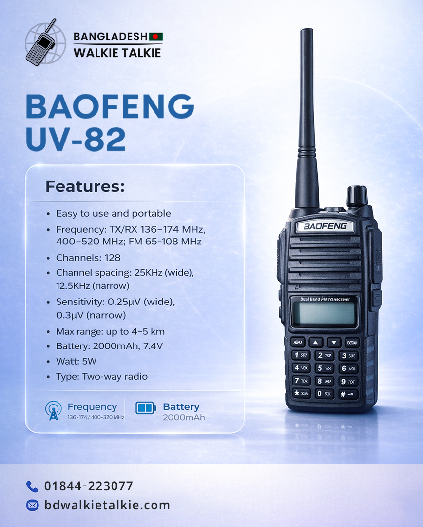 bdwalkietalkie's tweet image. নিরাপদ ও স্মার্ট যোগাযোগের জন্য সেরা পছন্দ!
BAOFENG UV-82 Walkie Talkie

💼 ব্যবসা, ফ্যাক্টরি, সিকিউরিটি বা ইভেন্ট—সব জায়গায় সমাধান!

📞 অর্ডার করতে কল করুন: 01844-223077
🌐 ভিজিট করুন: bdwalkietalkie.com

#walkietalkie #baofenguv82 #securitysolutions #smartcommunications