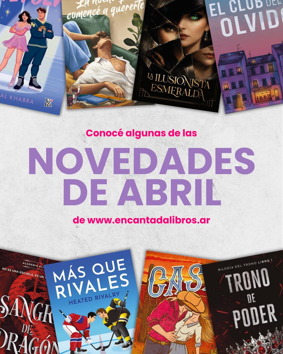 Encantadalibros's tweet photo. Abril, el mes del libro, llegó con novedades IN-CRE-Í-BLES ❤️‍🔥📚

Historias que enamoran, atrapan y no te sueltan...¿ya encontraste la tuya? 👀

💻 Ingresá a https://t.co/rGXChvBIDO⁠ y descubrí la novedad perfecta para vos😉 https://t.co/ab0u9tTyBO
