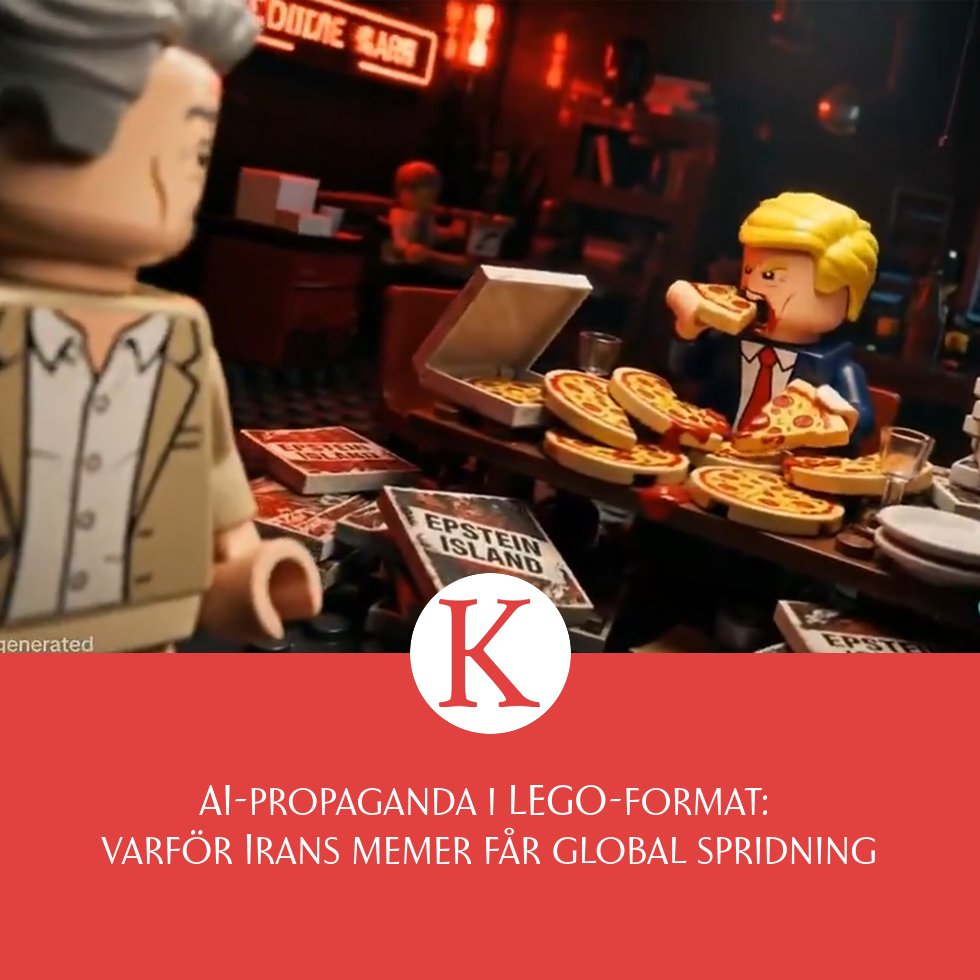 MagasinKonkret's tweet image. Iransk AI-propaganda i form av humoristiska lego-videor sprids snabbt över sociala medier och delas av vitt skilda publikgrupper.

#iran, #propaganda, #veckans-fake-news

magasinetkonkret.se/ai-propaganda-…