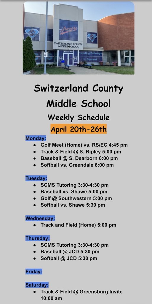 switzsc's tweet photo. What's happening next week @ SCMS... https://t.co/BZbclQkZ8R