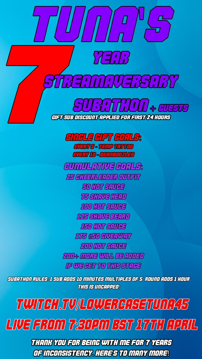 Tomorrow…. Come celebrate 7 years with me by watching me eat ridiculously hot things (I don’t do spice at all) and of course FIFA Friday