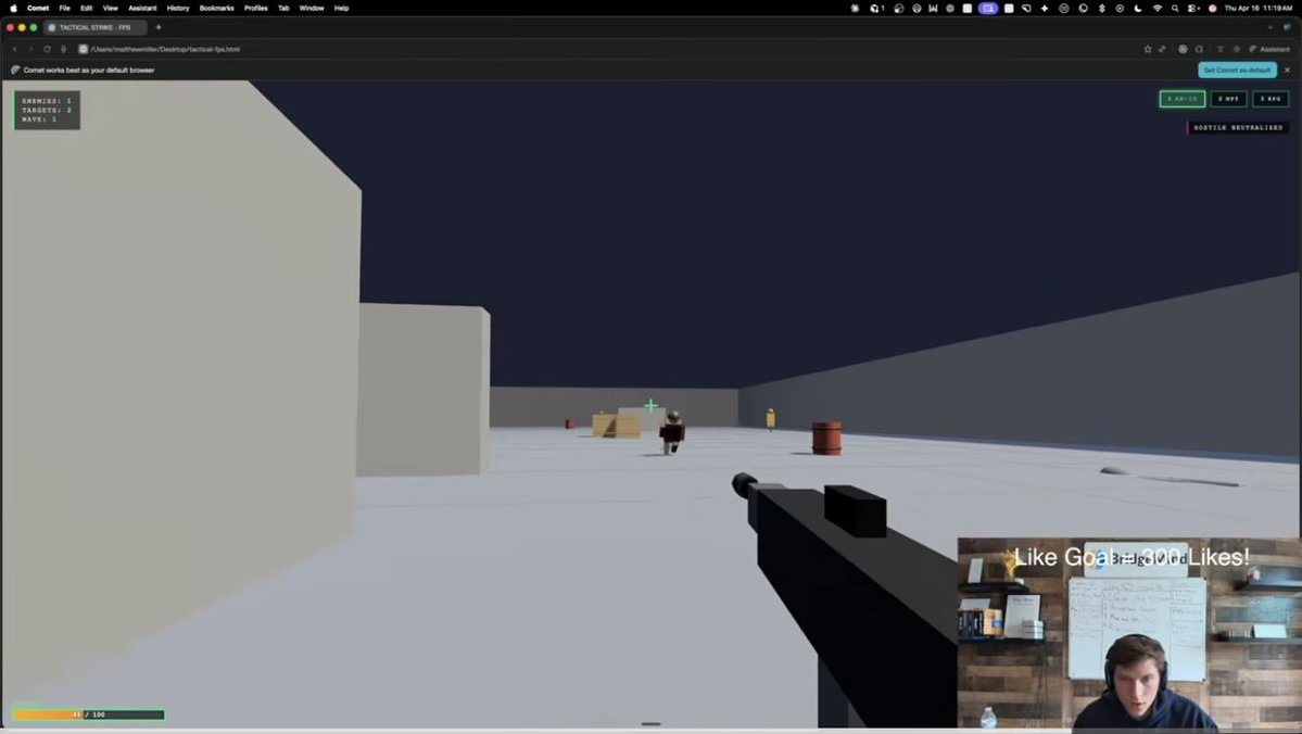 RayFernando1337's tweet image. Opus 4.7 is crazy good. Bridgemind one shotted an FPS with different weapons all in a single html. Insane stream right now 1.5k watching. Next up GTA 6.