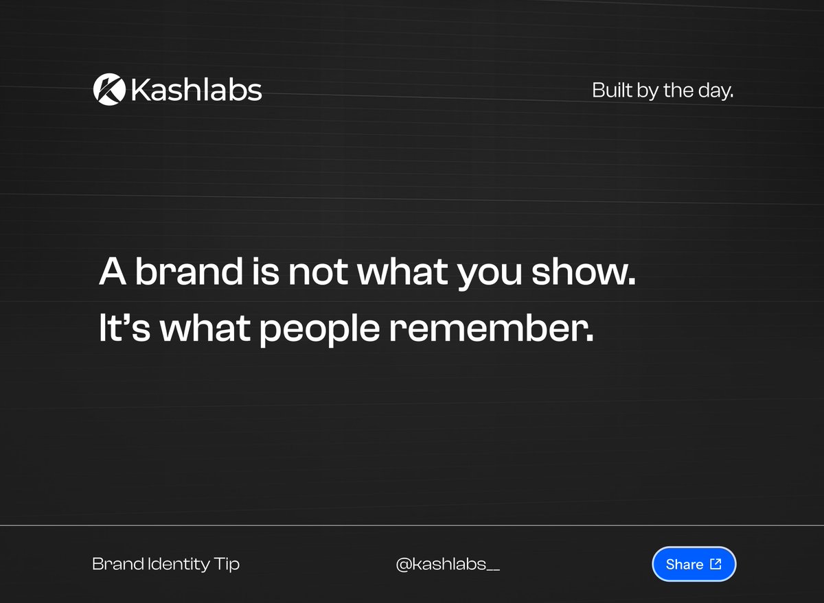 kashlabs__'s tweet photo. Most people think brand identity is just a logo.

It’s not.

A logo is what people see.
Brand identity is what they remember.
If your brand looks good but feels forgettable, it’s just decoration.

Is your brand remembered or ignored? https://t.co/QYM8zQVgNw