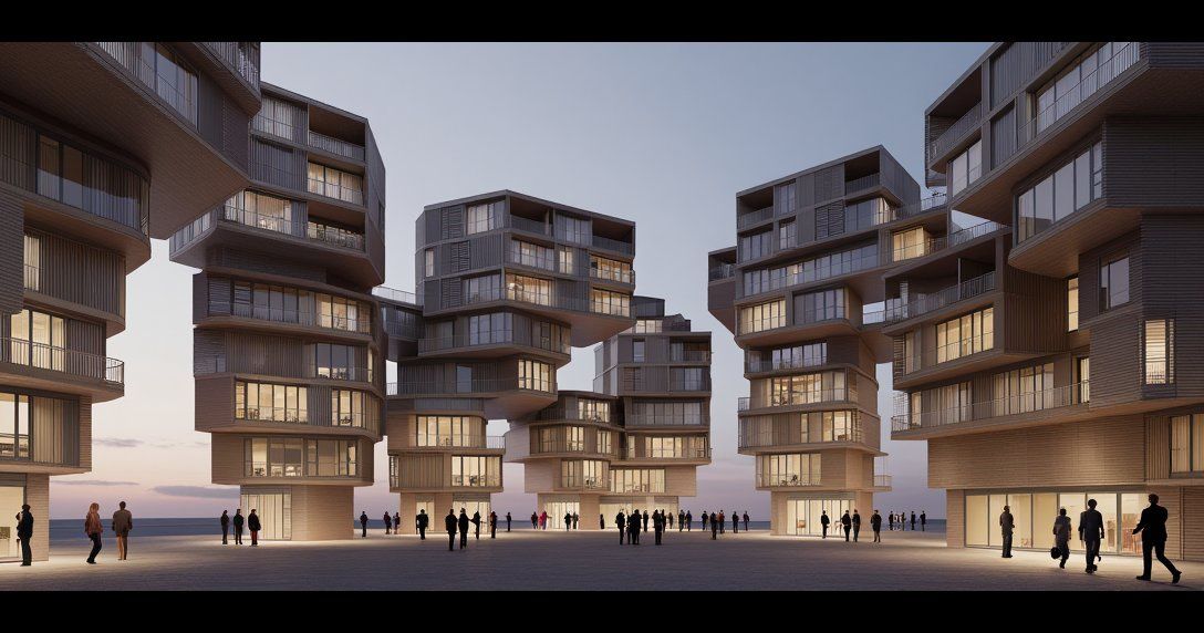 phiarch_'s tweet image. Modernist cantilevers and balconies create a dynamic urban space. Inspired by Le Corbusier, this architectural study emphasizes light, space, and community. #architecture #modernist #urbanliving
