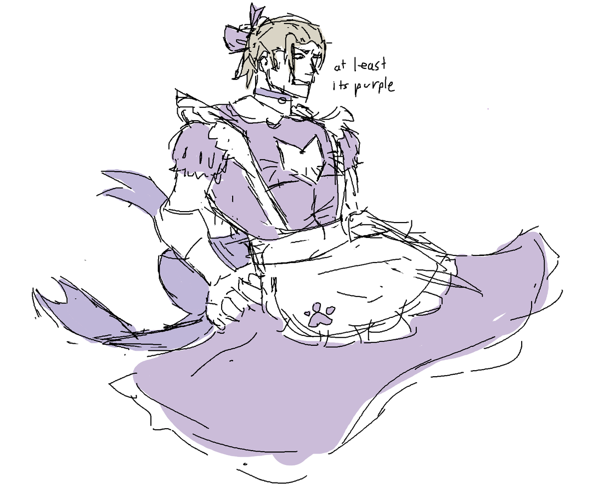 noah1tall_'s tweet image. everyone was drawing mr characters in maid outfits i wanted to join in #hawkeye #marvelrivals