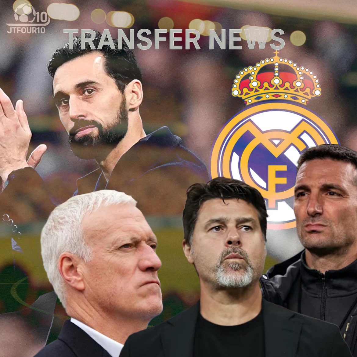 JTfour10's tweet photo. 🚨⚪️ Real Madrid | Coaching Reconstruction Underway

Major structural changes expected ahead of next season.

• ❌ Álvaro Arbeloa unlikely to continue barring surprises
• 🧠 Madrid want a heavyweight coach capable of managing elite dressing rooms

📋 Names mentioned internally:
• Mauricio Pochettino — highly appreciated by president Florentino Pérez
• Didier Deschamps — among profiles considered
• Lionel Scaloni — included in early discussions
• Jürgen Klopp — admired but unlikely after ruling out return to coaching

📌 Untouchable core:
Vinícius Júnior • Jude Bellingham • Kylian Mbappé

• 🔄 Several exits possible
• 🎯 Midfield reinforcement planned
• 🧩 Internal sporting structure also under review

Sources: @AbrahamPRomero | @MarioCortegana | @FabriceHawkins

#RealMadrid #LaLiga #Transfers