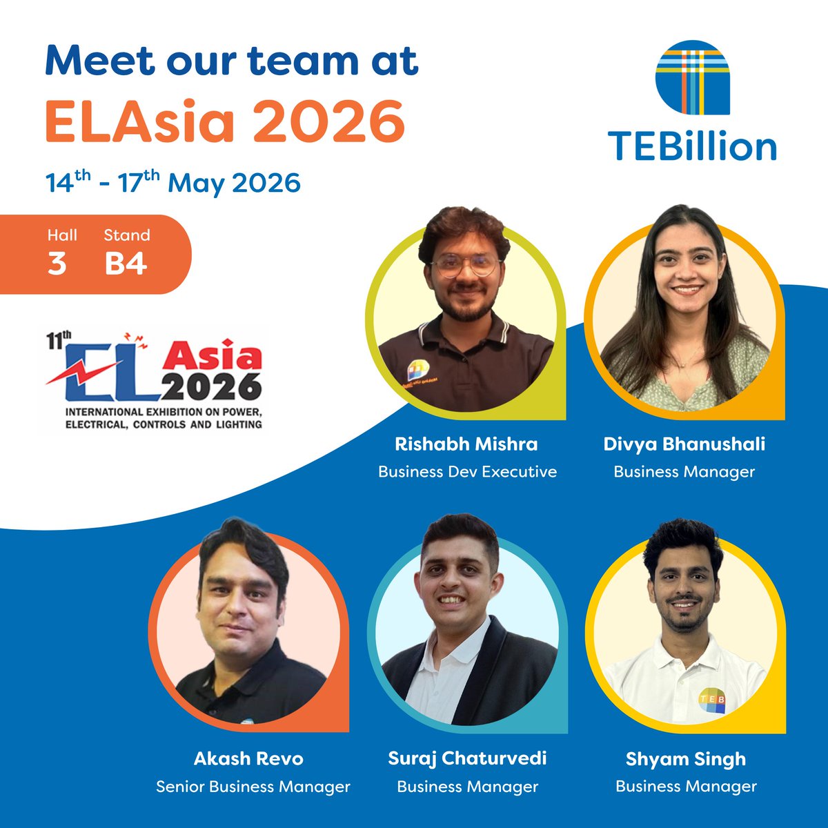tebillion's tweet photo. Hall 3, Stand B4 - that’s where you’ll find us at ELAsia 2026!

If you’re attending, stop by to meet the team, exchange ideas, and see how we can potentially help you and your business.

#ELAsia2026 #EnergySector #Networking https://t.co/6bIYkR58XW