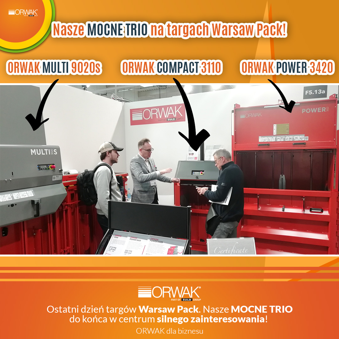 OrwakPolska's tweet image. Koniec targów Warsaw Pack. Dziękujemy wszystkim, którzy odwiedzili nasze stoisko. Nie ma to jak spotkać się osobiście! To pierwsze targi, na których prezentowaliśmy maszyny z każdej popularnej rodziny ORWAK: #POWER, #COMPACT i #MULTI - nasze mocne trio. Dostępne w każdej chwili!