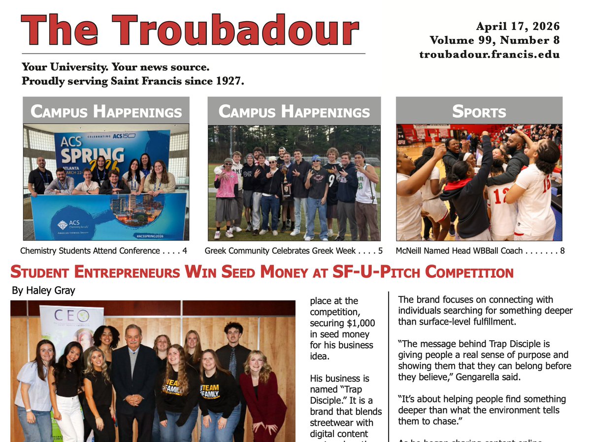 Saint Francis University Communications tweet media