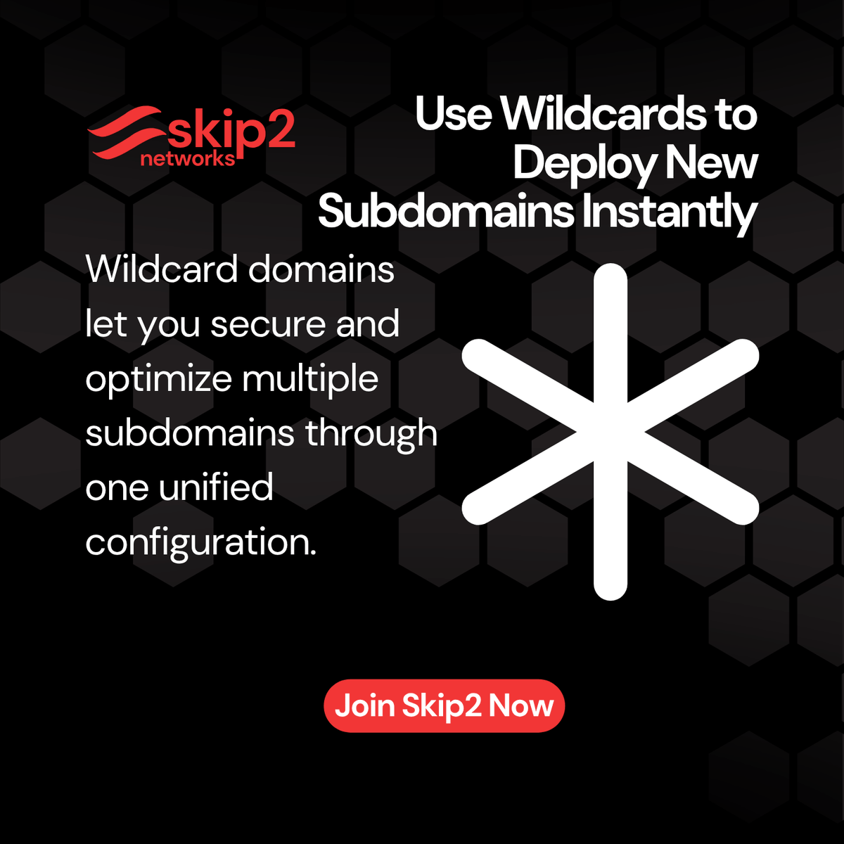 skip2networks's tweet image. Use wildcards to deploy subdomains instantly. Sign up now at skip2.net

#CDN #Skip2