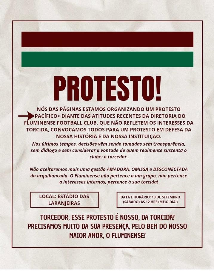 Fluminense é da sua torcida! Seria lindo sábado as laranjeiras lotada mostrando que o Fluminense tem gente que o ama de verdade!