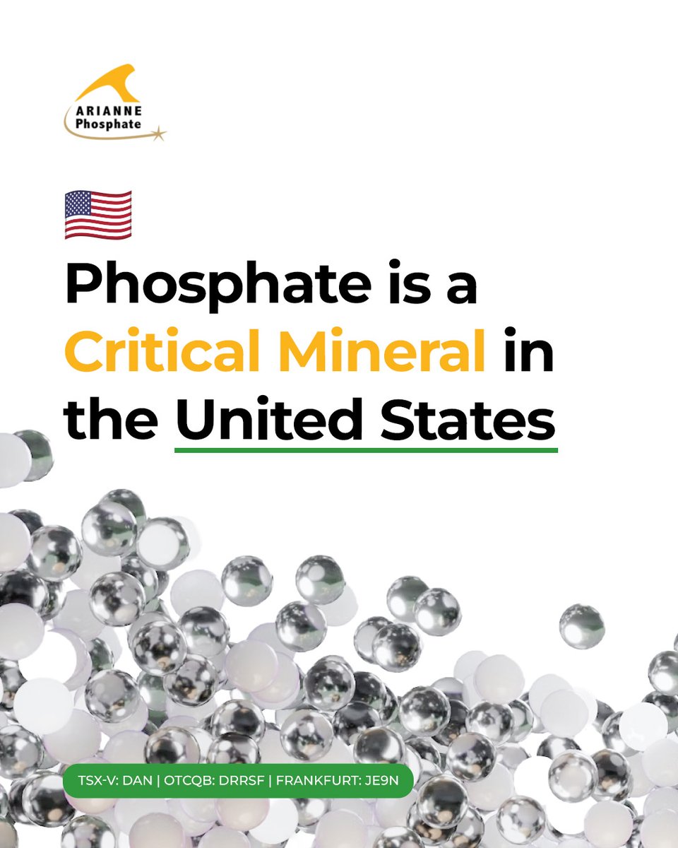 arianne_dan's tweet image. In 2025, phosphate was added to the U.S. Critical Minerals List. This recognition reinforces the long-term importance of $DAN.V's Lac à Paul Project in Quebec—the only fully permitted phosphate mine in the West.

Read: ordnl.link/k0YS9g0

🇨🇦 #DAN 🇺🇸 #DRRSF 🇩🇪 #JE9N