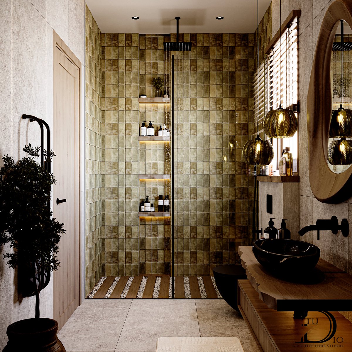 StuDioD_10's tweet image. The ultimate "Zen" retreat. 🏮🚿 This guest bathroom combines sleek modern fixtures with the organic warmth of Japanese-inspired textures. Sophistication in every detail. 🪵✨
#ModernJapandi #BathroomDesign #InteriorArchitecture #StudioD10 #JapaneseModern #LuxuryInteriors