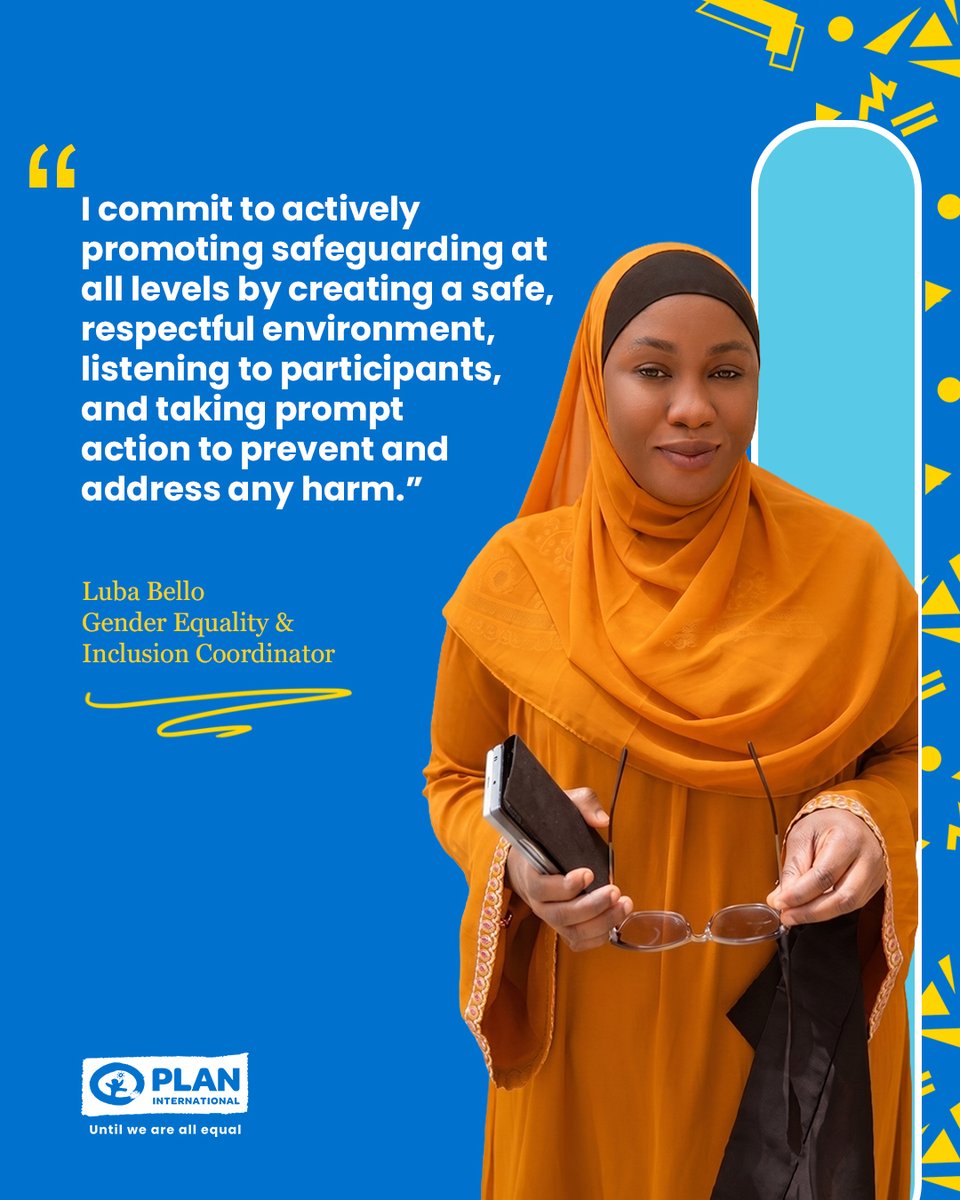 Plan_Nigeria's tweet image. Safeguarding is action, not just words.

This #SafeguardingWeek, Plan International Nigeria reaffirms its commitment to protecting children and girls.

We all have a role to play.

#SafeguardingWeek2026
#Safeguarding #PlanInternationalNigeria #StandWithGirls #UntilWeAreAllEqual