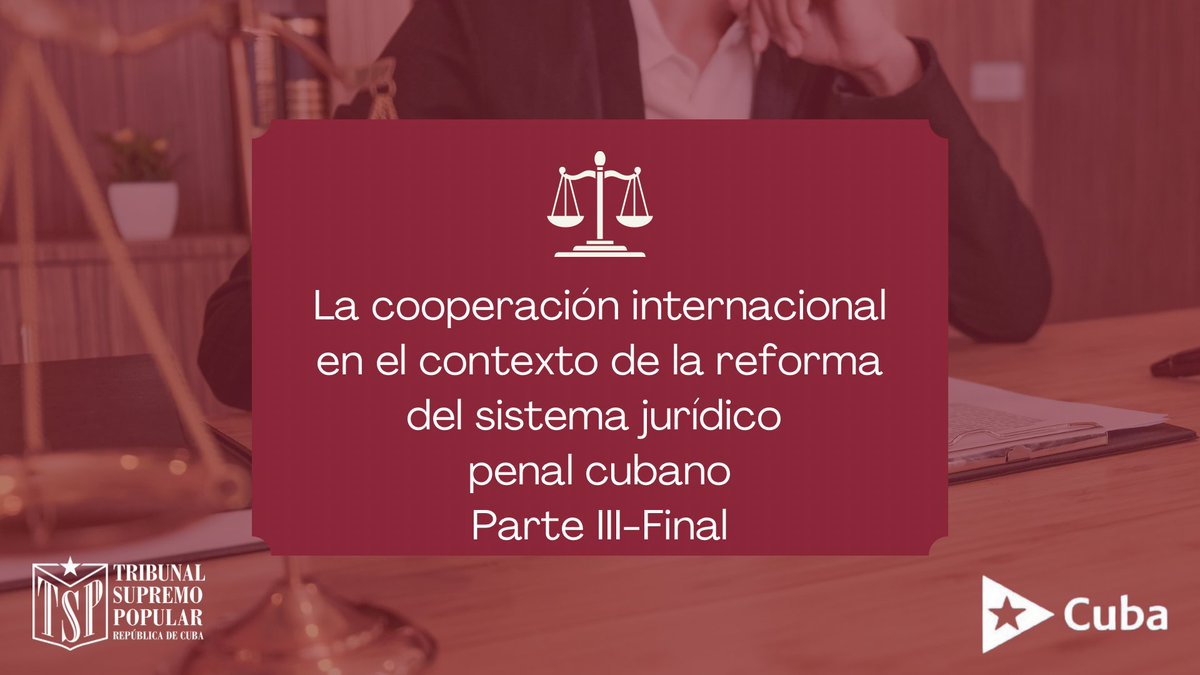 TSupremoCU's tweet photo. ¿Sabías que?🤔
Los cubanos también pueden ser extraditados en casos concretos. Las nuevas disposiciones normativas regulan el traslado de condenados y hasta la confiscación de bienes en el extranjero. 
#JusticiaEfectivaYTransparente
#FomentoCulturaJurídica https://t.co/mcAQB12bOP