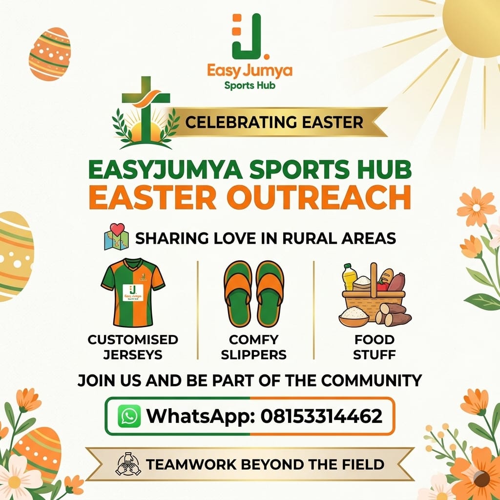 EasyjumyaW's tweet image. We’re excited to announce that Easyjumya Sports Hub will be hosting an Easter Outreach at the end of this month ❤️🙏
We’ll be giving back to the community by distributing:
👕 Clothes
🥘 Food items
🩴 Slippers
To support or join us, kindly contact:
📞 08153314462
God bless you 🙏