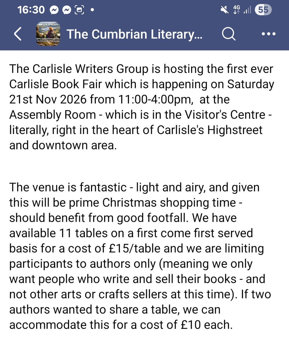 CarlisleWriters's tweet image. BOOK FAIR! We are hosting a book fair! In time for that Christmas Market in the celestial city itself, Carlisle! Email for more details carlislewritersgroup@outlook.com 
#bookfair #authors #indieauthors #selfpublishing #indiepress