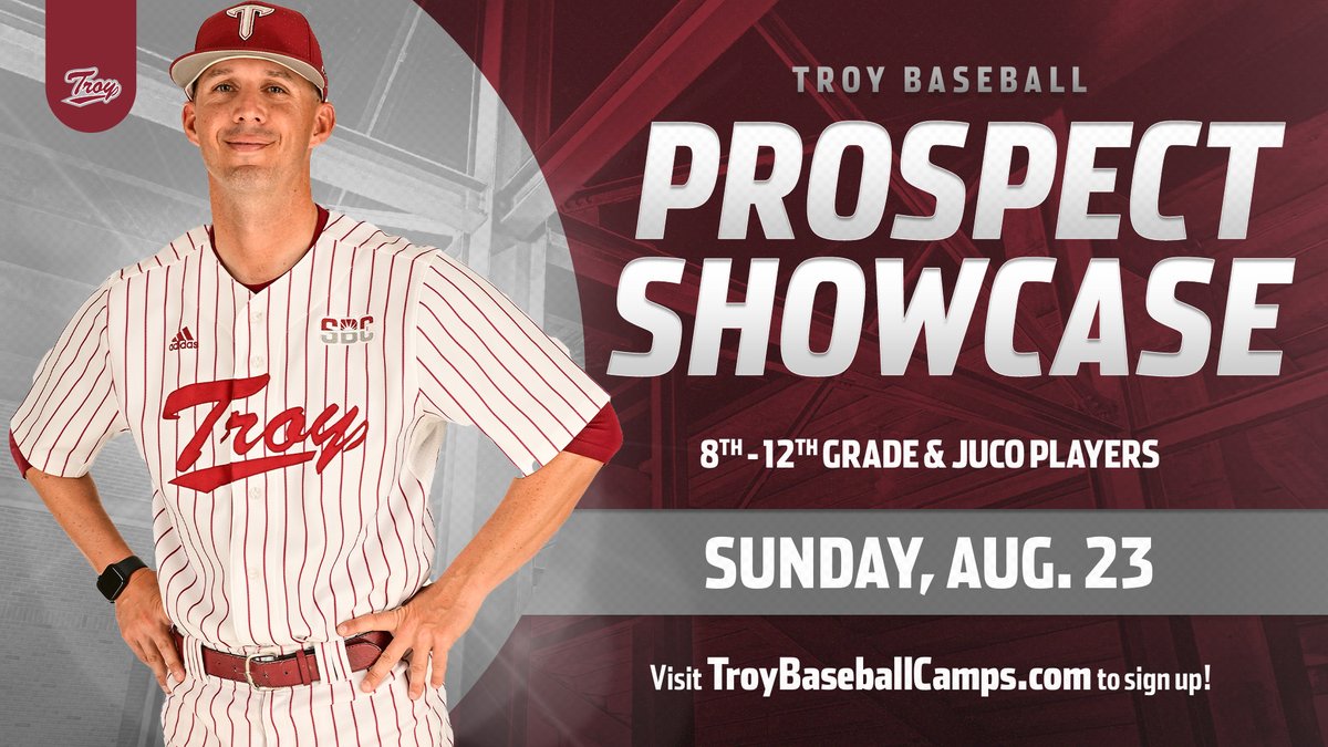 TroyTrojansBSB's tweet image. Be sure to sign up for our Kids Camps and Prospect Showcase this summer!

🔗 | TroyBaseball.TotalCamps.com

#WTD | #OneTROY⚔️⚾️