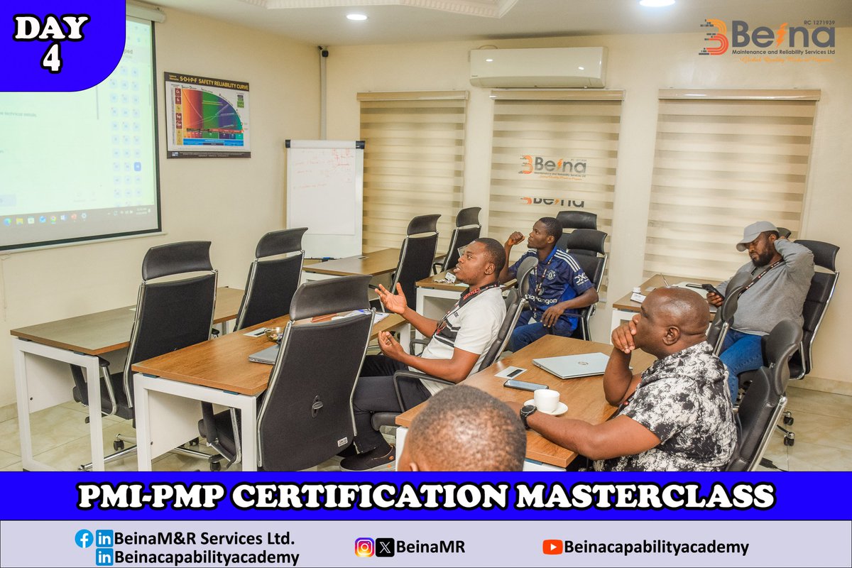 Day 4 of 5: 
Project Management Professional (PMI-PMP) masterclass at Beina Maintenance &amp; Reliability Services Ltd. 
 
Today, we covered essential project management practices.