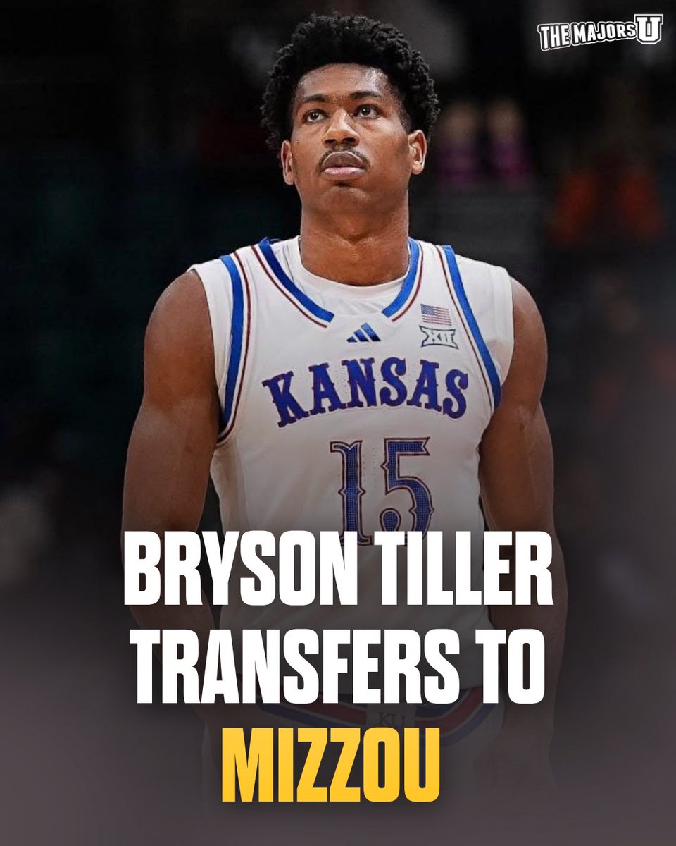 🚨 BORDER WAR SHOCKER 🚨

Bryson Tiller is headed from Kansas Jayhawks men’s basketball to Missouri Tigers men’s basketball.

One of the most bitter rivalries in college basketball just got even more personal 👀🏀

Mizzou lands its third portal commitment in four days.