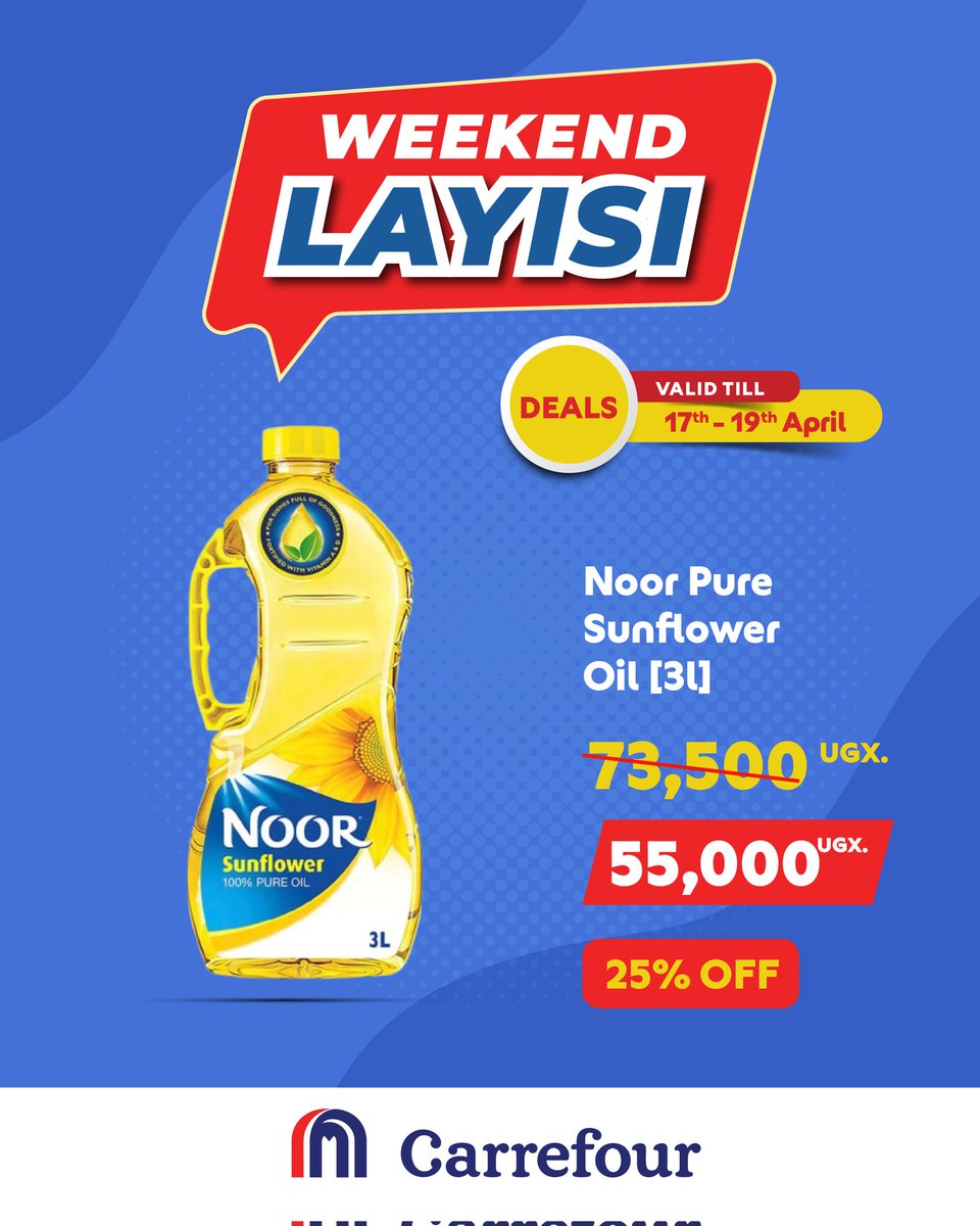 pearlofsports's tweet image. @CarrefourUG 

🛒 *Prices Dropped!* 🛒
*Carrefour Uganda*

More savings on groceries, electronics, home essentials.
Stock up while offers last.

*Shop in-store or online 
#Carrefouruganda #PriceDrop #SaveMore #ShopSmart