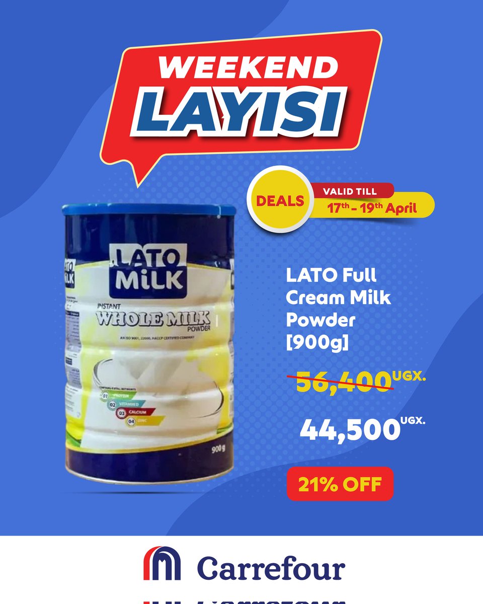 pearlofsports's tweet image. @CarrefourUG 

🛒 *Prices Dropped!* 🛒
*Carrefour Uganda*

More savings on groceries, electronics, home essentials.
Stock up while offers last.

*Shop in-store or online 
#Carrefouruganda #PriceDrop #SaveMore #ShopSmart