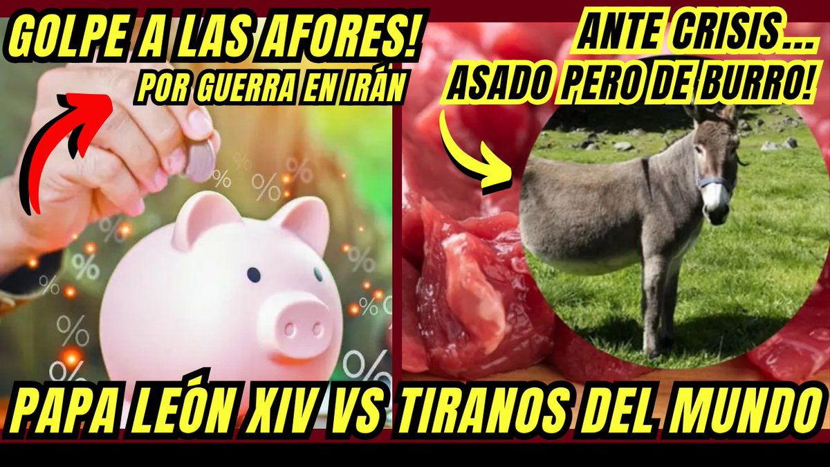 agendasetting1's tweet image. Por crisis ahora el ASADO es de #BURRO!!🫏Golpe a #AFORES... caen ¡Por guerra en #IRAN!📉💣 ¡#PAPALEON vs. TIRANOS! Ahí te hablan #Trump!!! Se va Citlalli de Secretaria de Mujeres para fortalecer a #Morena 🗳️

Aquí la información 👇👇

youtube.com/watch?v=ta7rMh…