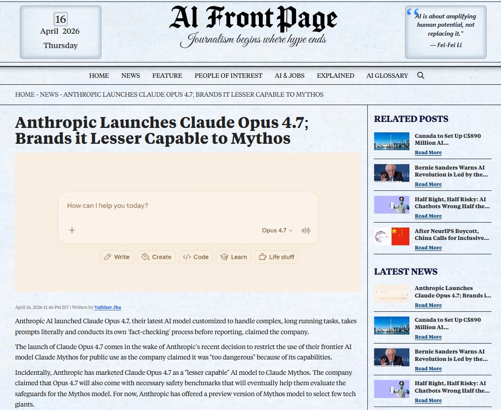 AI FrontPage tweet media