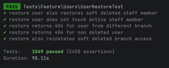 NahabweDanson's tweet image. Spent 4 extra hours fixing tests today.

1049 tests. All✅

No new features. No flashy release.
Just making sure everything works as it should.
That’s the part of software engineering people doesn’t see — but it’s what makes everything else possible.
#Laravel #Testing