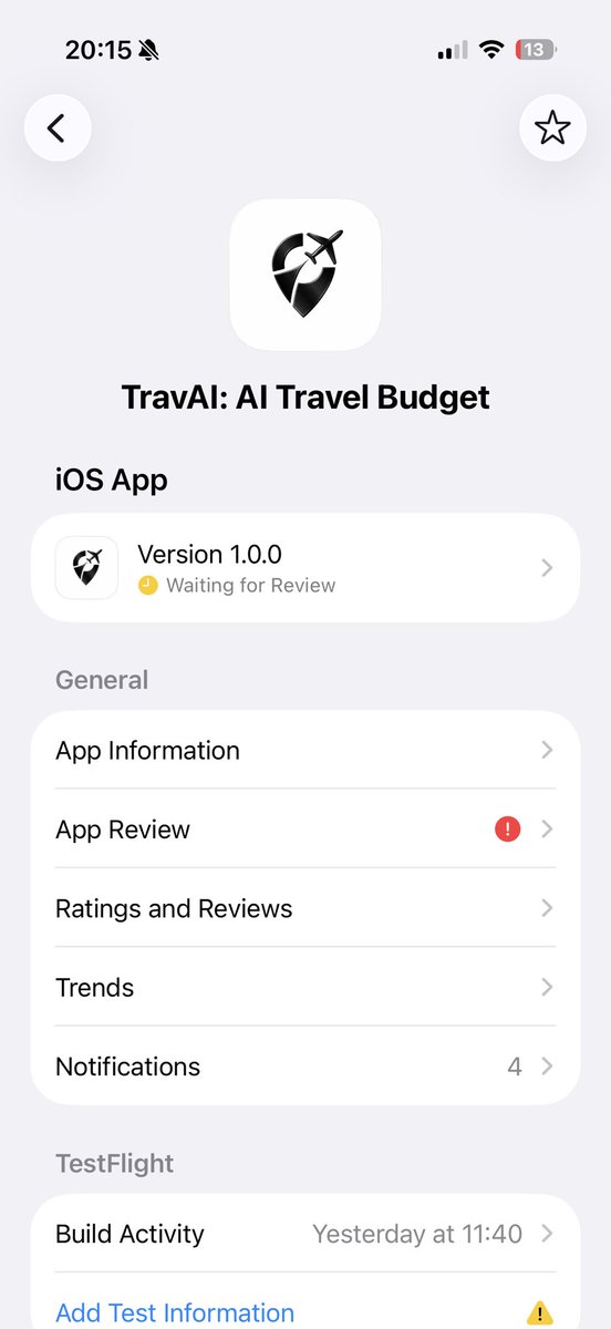 giovannisavin's tweet photo. Just shipped my first app.
Trav AI is now in review.

It builds your trip based on your budget
and tracks everything you spend by scanning receipts

i’m in my early 20s
moving to miami soon
let’s see what happens.

#buildinpublic https://t.co/tJGmIIEOuI