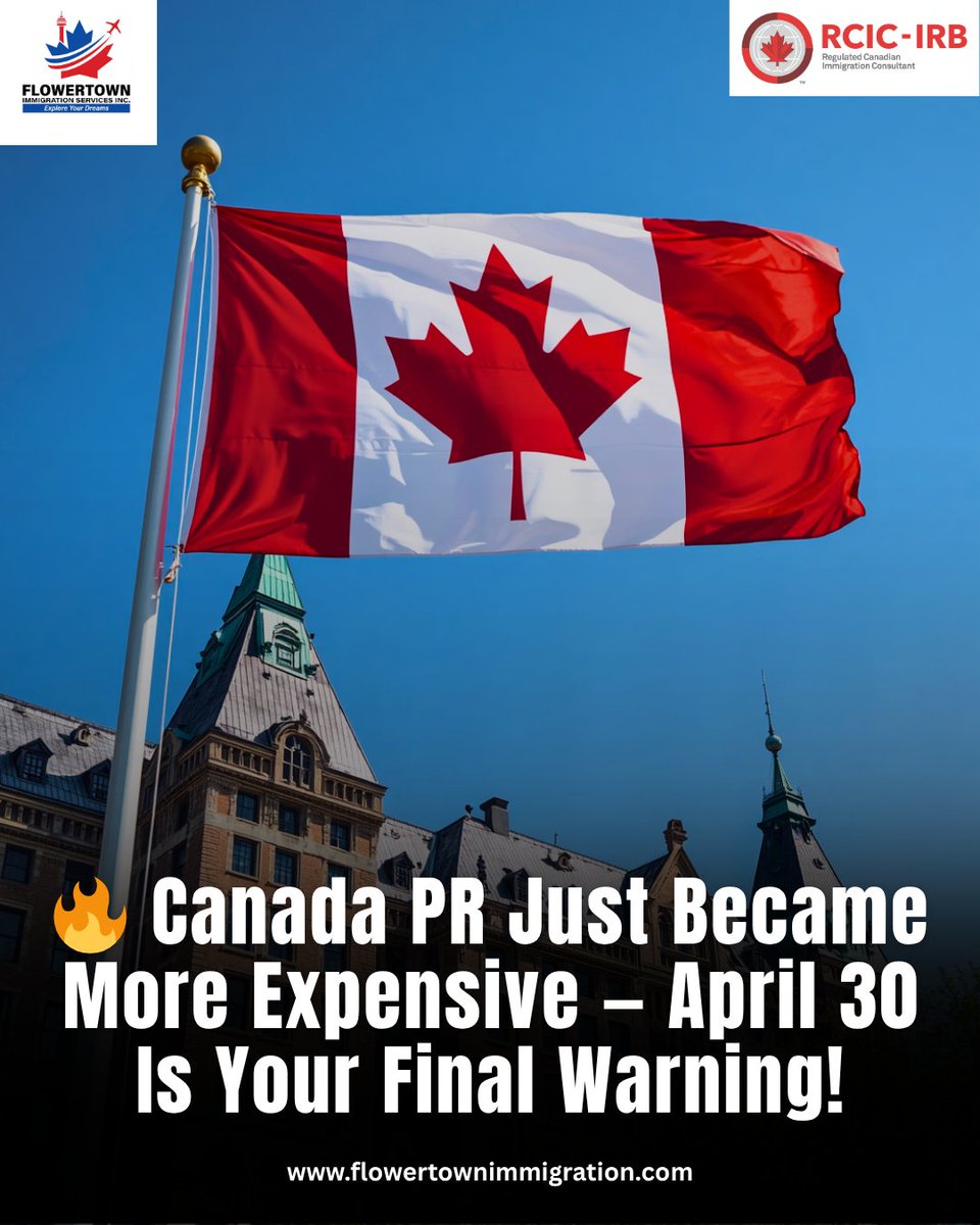 flowertownimmi's tweet image. 🚨 PR just got MORE expensive!
If you’re planning Canada 🇨🇦, this is your sign to act FAST.

⏳ April 30 is the deadline you can’t ignore — delay today, pay more tomorrow.

Smart people move early… what about you? 👀

#CanadaPR #ImmigrationCanada #PRUpdate #ExpressEntry