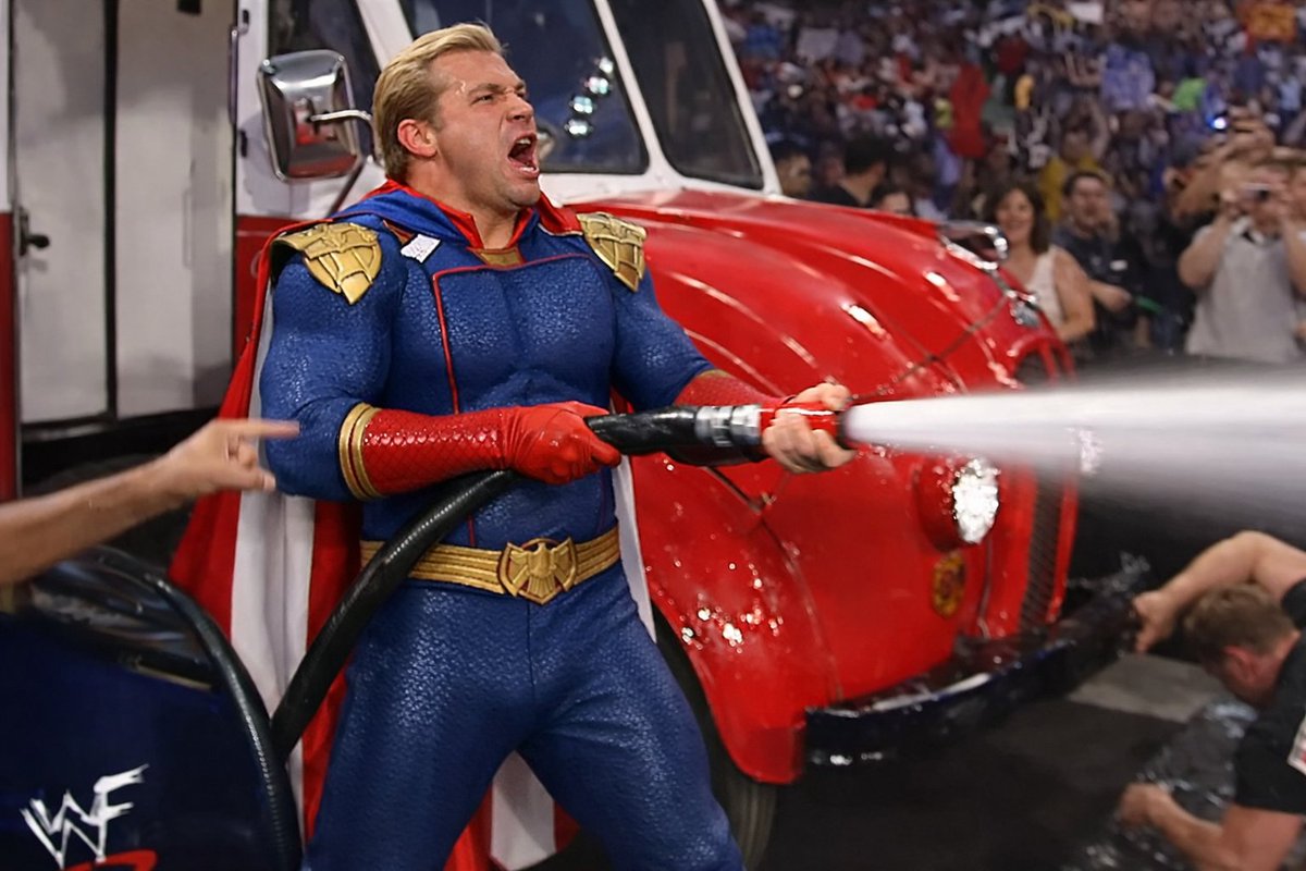 driverjoe84's tweet photo. Remember when @TheBoysTV  homelander wasn't in the @WWE  😂 https://t.co/tUohULz79t