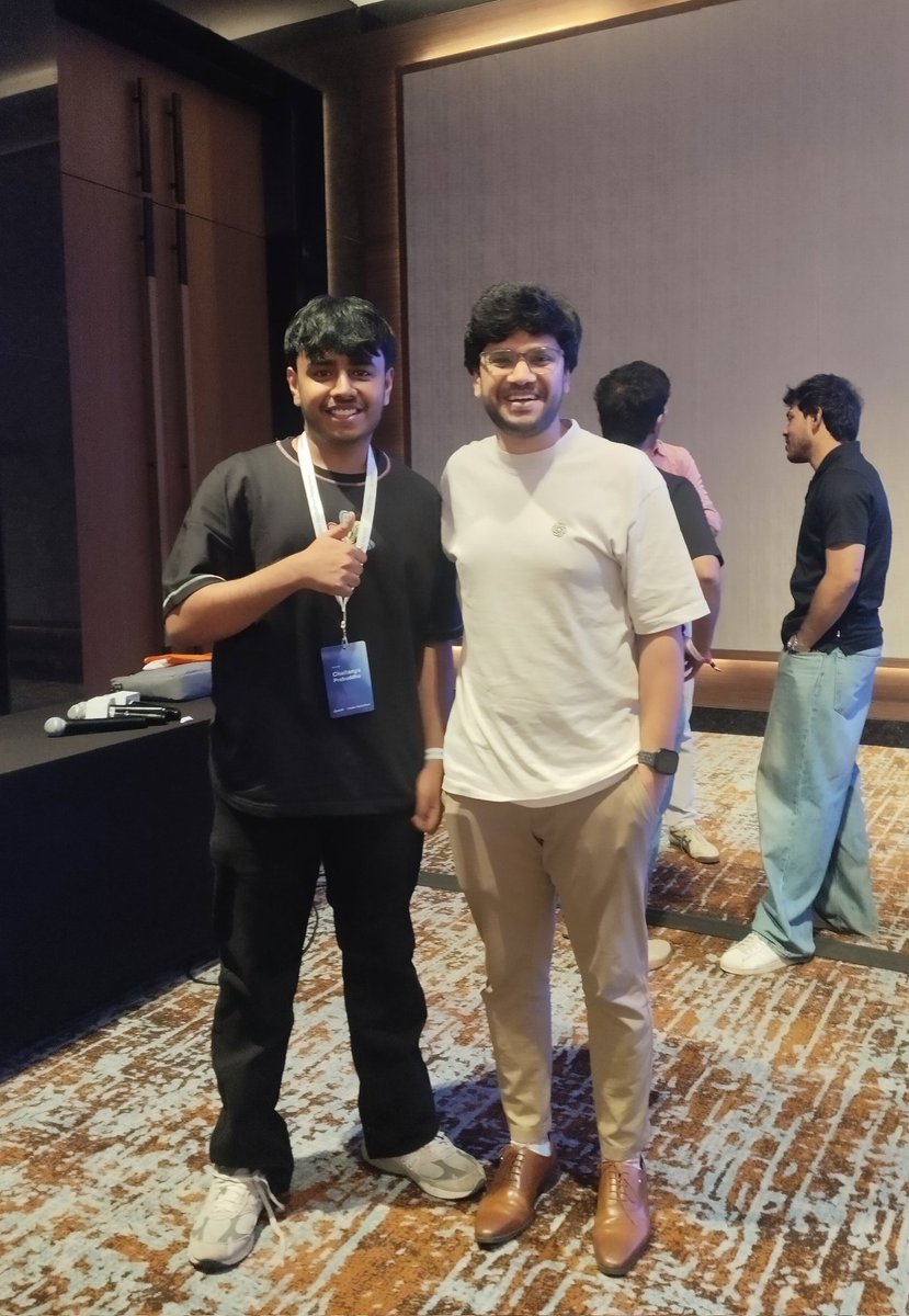 chayprabs's tweet photo. Great day at @OpenAI Codex Hackathon!!

Codex lets you get an incredible amount done in six hours. And 100 builders experienced it.

Met @reach_vb &amp; @gabrielchua 😝 https://t.co/OZTJYLk5nA