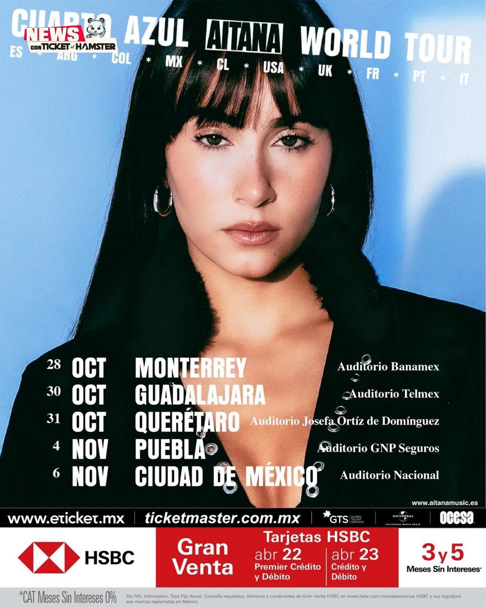 🚨AITANA en México 🇲🇽 📍Monterrey, Guadalajara, Querétaro, Puebla y CDMX ...