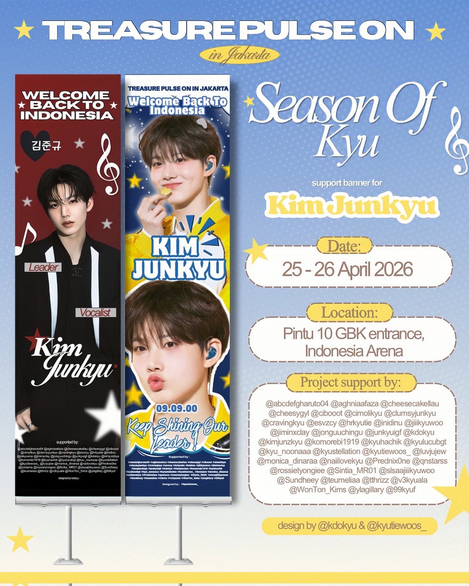 𝐖𝐀𝐓𝐂𝐇 𝐎𝐔𝐓!!
✨Our ace season are coming back in town to show you his charm✨

#JUNKYU 𝑺𝒕𝒓𝒆𝒆𝒕 𝑩𝒂𝒏𝒏𝒆𝒓 𝑺𝒖𝒑𝒑𝒐𝒓𝒕 

📍Gate 10 GBK Area
🗓 25-26 April 2026

Feel the warm of Kyu Season and capture your moment!🌻

#SeasonOfKyu #PULSEONinJKT