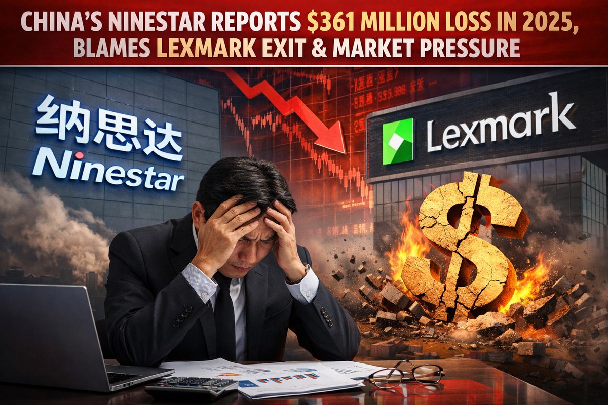 tonernews's tweet image. China’s Ninestar Reports $361 million Loss in 2025, Blames Lexmark Exit and Market Pressure.
tonernews.com/forums/topic/c…
#print #printer #toner #tonercartridge #InkCartridge #Printing #Ink #printercartridges #copiertoner