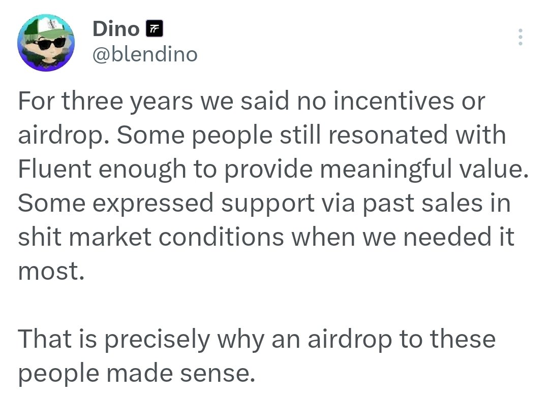 You might just be eligible for this surprise airdrop.

For the past 3 years, Fluent has maintained that there would be no airdrop or incentives.

However, they’ve just announced airdrop registration.

Check if you’re eligible and register:
claim.fluent.xyz

Registration