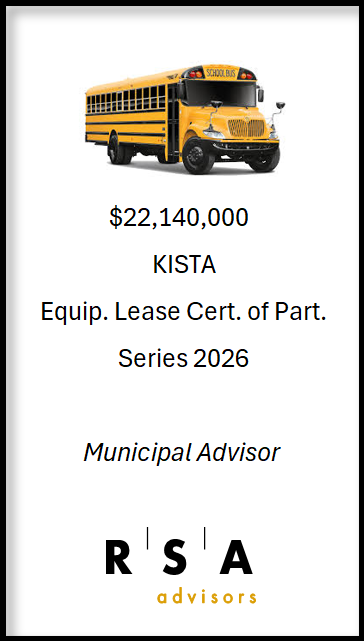 RSA_Advisors's tweet photo. RSA completed a successful bond sale today for the Kentucky Interlocal School Transportation Association, financing 128 school buses for 45 districts. It was a pleasure working with all districts involved and we look forward to future projects! https://t.co/X7VOr4W4FG