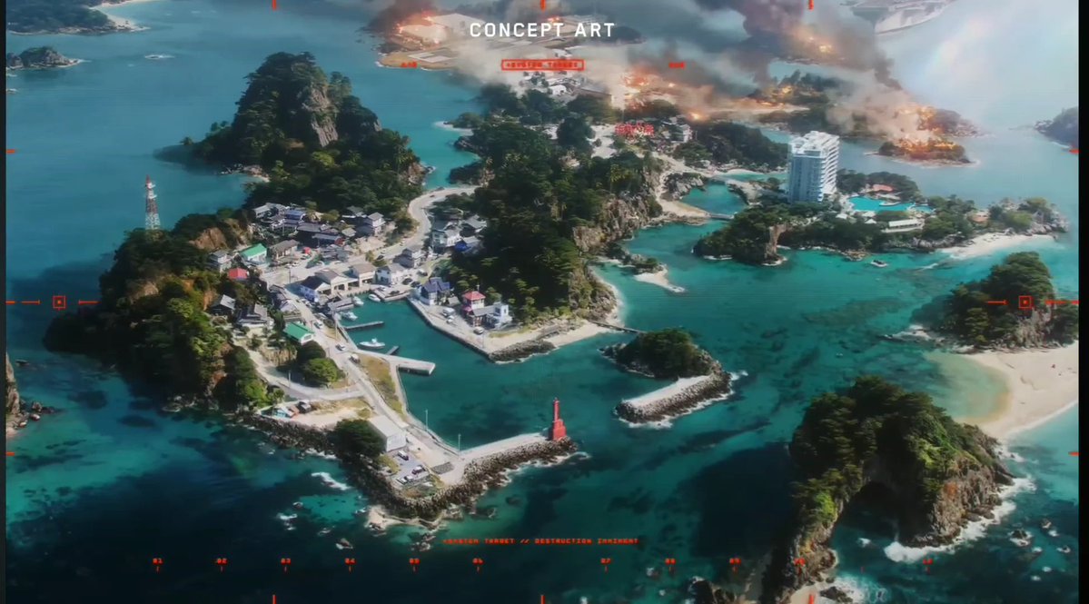 BattlefieldInte's tweet image. #Battlefield6 Tsuru Reef Naval Warfare Map Concept Art 🎨