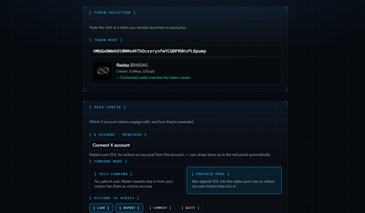 Raidasfun's tweet photo. For far too long, communities have been left at the mercy of developers.

You tweet, like, repost, comment, and push projects forward every single day, yet you get nothing back for the attention and momentum you create. Meanwhile, some teams collect creator rewards, dump their bags, and disappear, leaving the very people who gave them reach with nothing.

That is what Raidas is here to change.

With Raidas, community members no longer have to give projects free attention. If your voice, your time, and your effort are what help a project get seen, then you should be able to earn from that. Raidas turns engagement into something measurable, rewardable, and fair.

You should not have to work for free just to help a project grow. With Raidas, you can earn while tweeting.

We are setting up our systems right now and creating the first campaign on Raidas for $RAIDAS