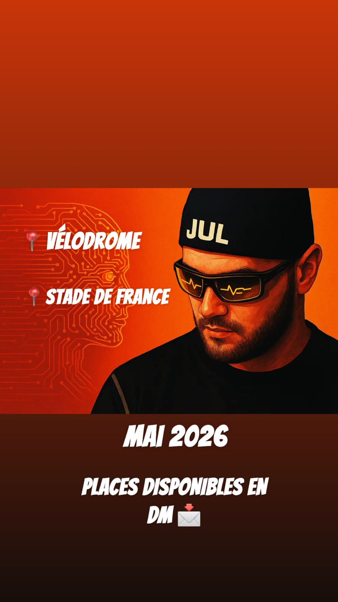 theo_vaillant69's tweet image. Places à vendre concert JUL 2026 ( Vélodrome/ Stade de France) 🎫✅
#concert #jul #stadedefrance #artiste #velodrome #vente