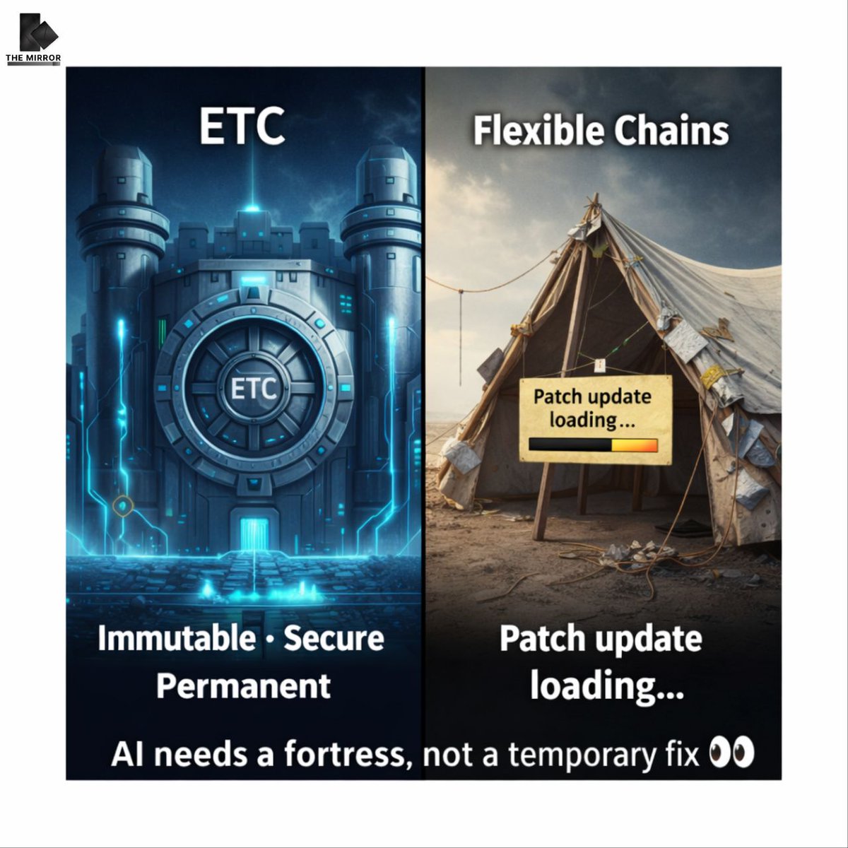 DrDamAlways's tweet image. Be honest…
Would you trust:
⛺ A system that keeps changing
or
🪨 One that never does?
Now imagine AI making billion-dollar decisions on it.
Choice becomes obvious real quick.
#ETC #AI #CodeIsLaw