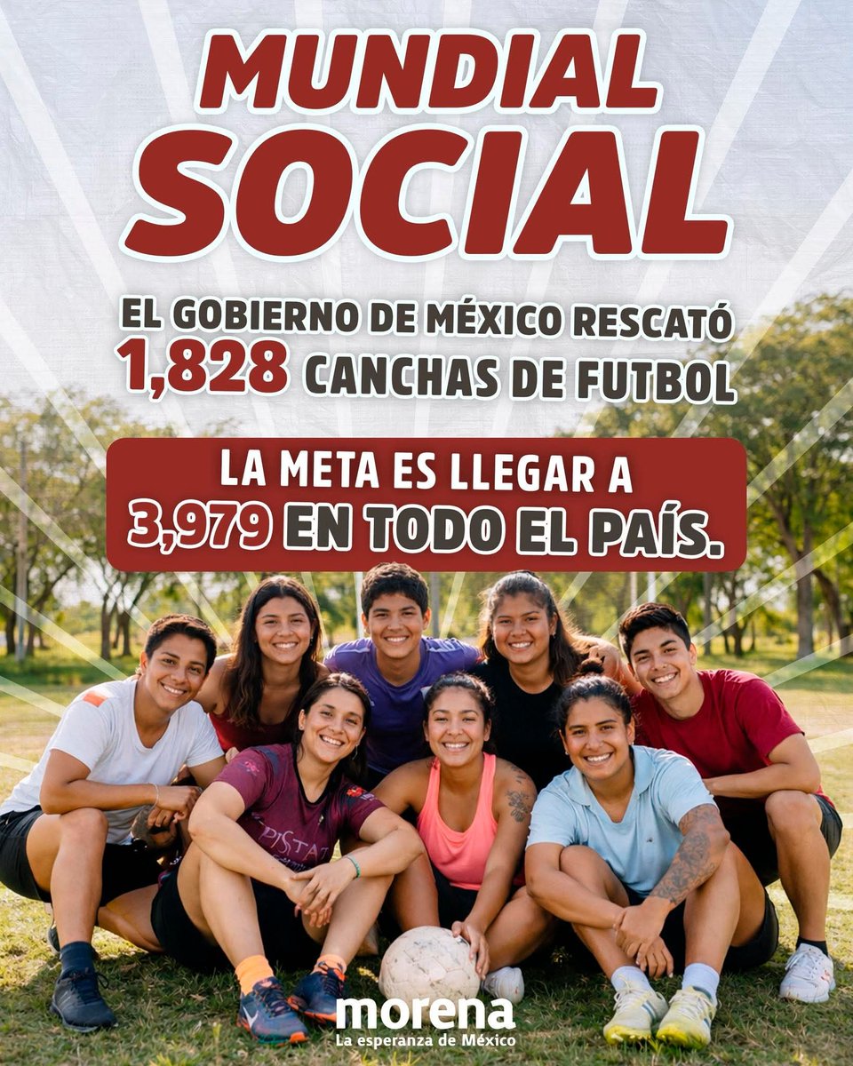 NutriKurt's tweet photo. En este 2026, la verdadera Copa del Mundo se juega en cada espacio recuperado en México. Cada cancha rehabilitada es un lugar digno libre de violencia. #MundialSocial https://t.co/bqFZAmSEJ9