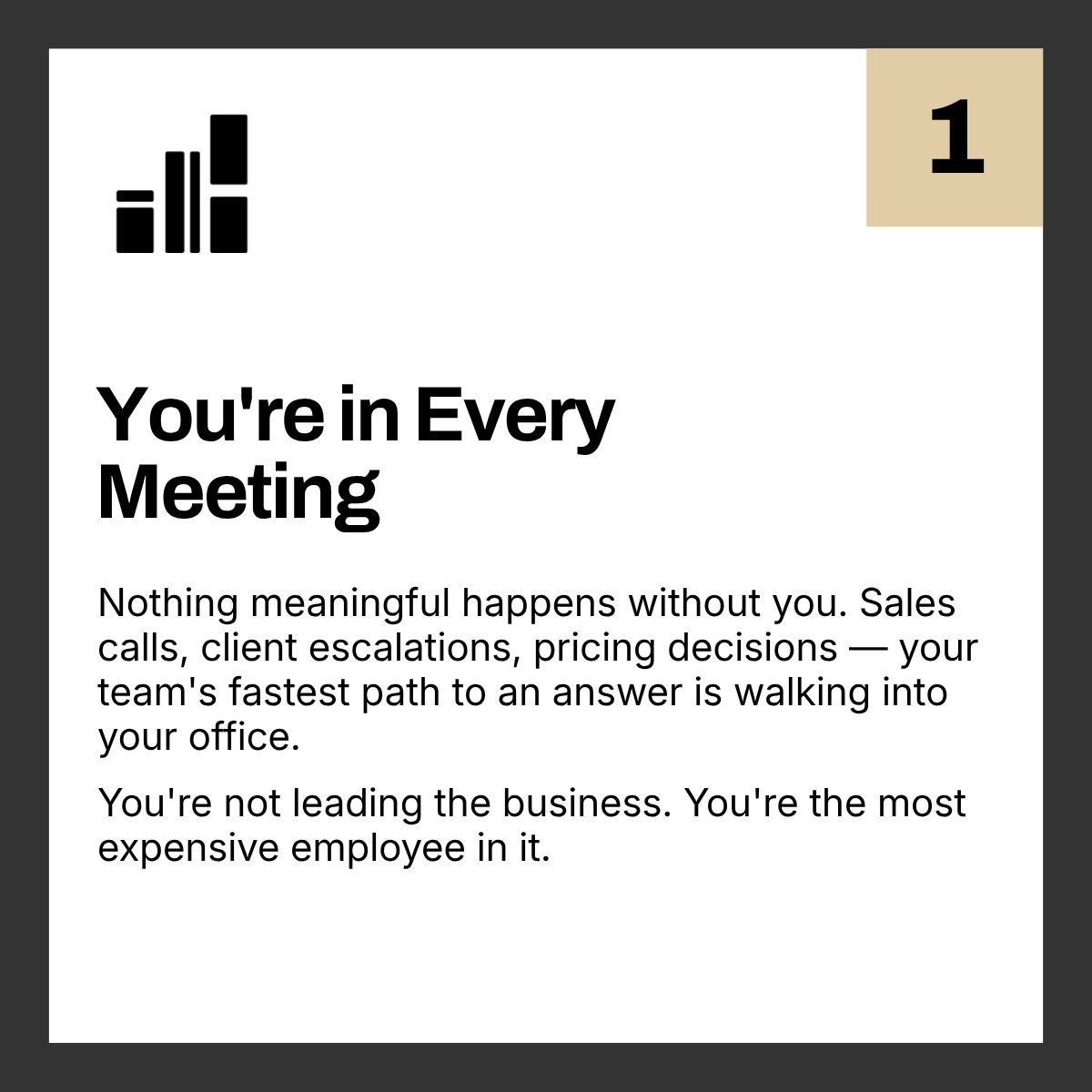 LIMESTONEsp's tweet photo. Every business hits a point where the owner's capacity becomes the company's constraint.

You built it with grit, hustle, and personal relationships. But the same qualities that got you to $3M are now the reason you can't get to $10M.

It's called the Owner's Ceiling. https://t.co/OvpHIqA8Sr