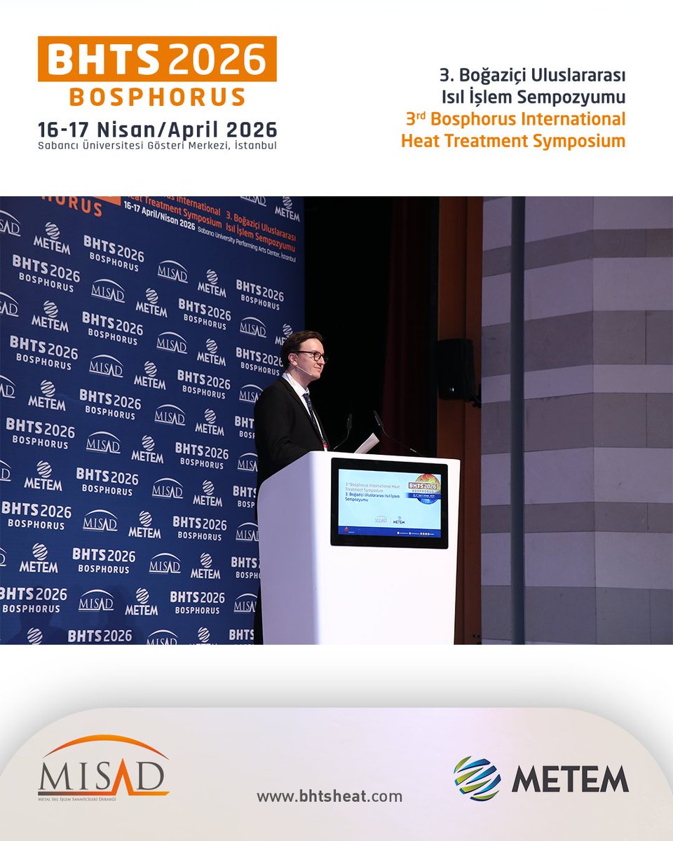 bhts2024's tweet image. BHTS 2026’nın ilk gün öğleden sonraki oturumları gerçekleşti!

The afternoon sessions of the first day of BHTS 2026 have taken place!

#BHTS2026 #HeatTreatment #Isılİşlem #MISAD #METEM