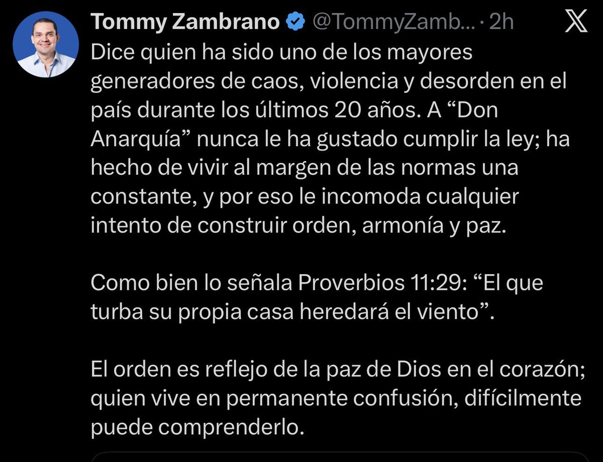 #Noticias | Cruce político

Mel Zelaya cuestionó a Tomás Zambrano por presuntamente intentar silenciar a la oposición, tras la sanción a diputados con deducción de salarios por protestas.

Ante ello, <a href="/TommyZambranoM/">Tommy Zambrano</a> respondió: