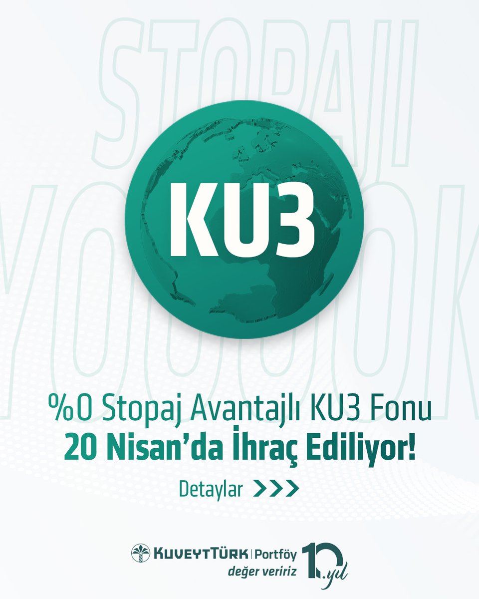 kuveytturkpys's tweet photo. %0 Stopaj Avantajlı KU3 Fonu 20 Nisan’da İhraç Ediliyor!

İşte detaylar.. https://t.co/mSZdipqpD3