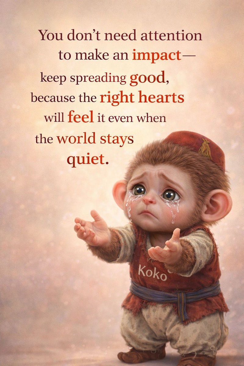 VextaStudio's tweet image. You don’t need the world’s attention to change it—quiet goodness still echoes farther than noise.

Keep showing up with purpose; the right hearts are always watching, even when the crowd isn’t. 

#SpreadGoodness #ImpactfulHearts #QuietStrength #PositiveVibes #GoodnessMatters
