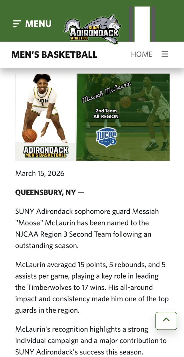 moose2crafty's tweet photo. @ethanglowe 6'0 Sophmore PG Moose McLaurin 177lbs 2.5 GPA
15.6 PPG(486), 5.7 APG, 5.0 RPG 43FG%
NJCAA 2nd Team All-Region and 2nd All Conference
NJCAA Region 3 Althlete of the Week and regional leader in ast(160)
Game Highs: 25&amp;7, 23&amp;9, 13&amp;14, 18,10&amp;10 https://t.co/nAznaX5Qi1
