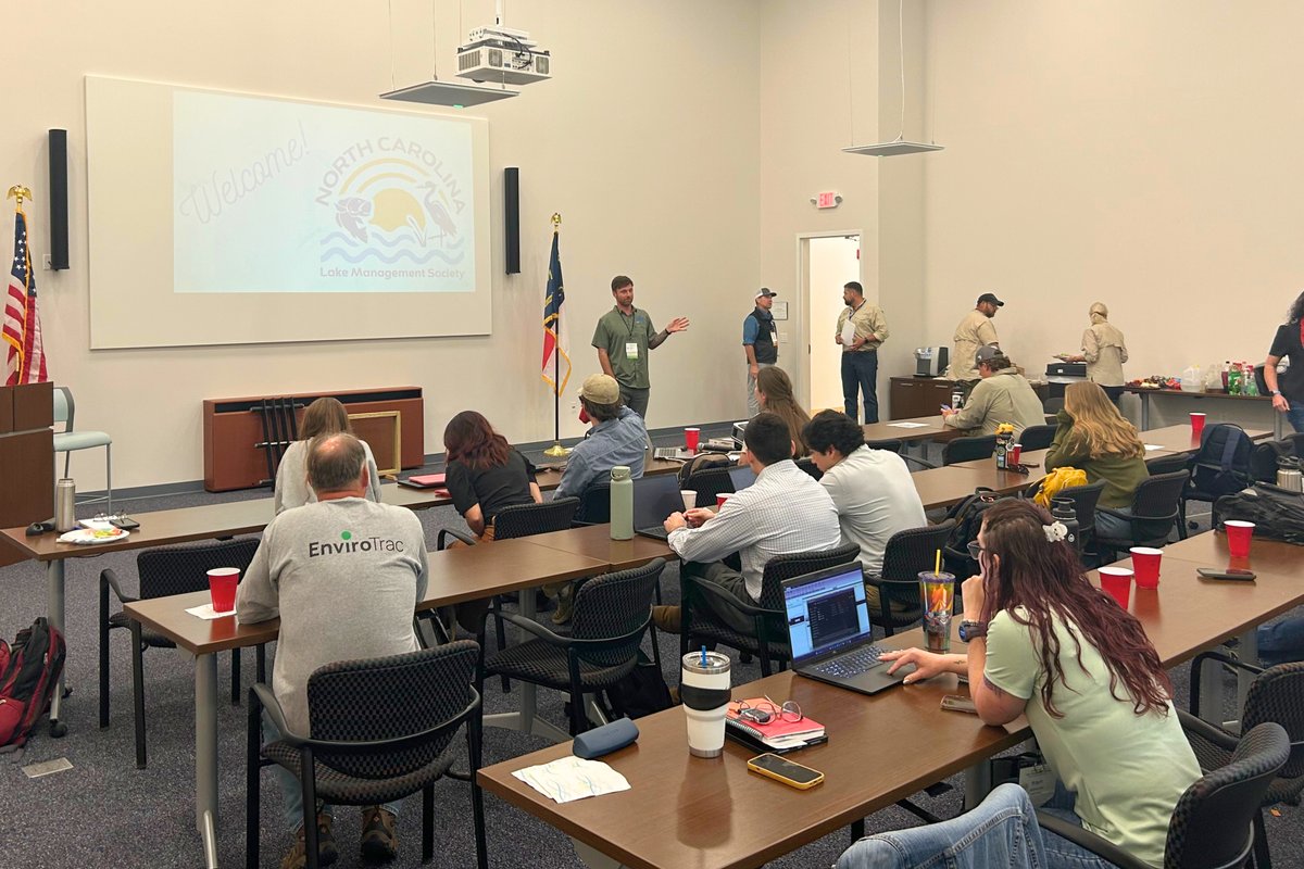 FosterLake's tweet photo. Huge thanks to Cody and Dillon for representing us at the NC Lake Management Society’s Spring Workshop! 🌊 https://t.co/PRucKcDYBW